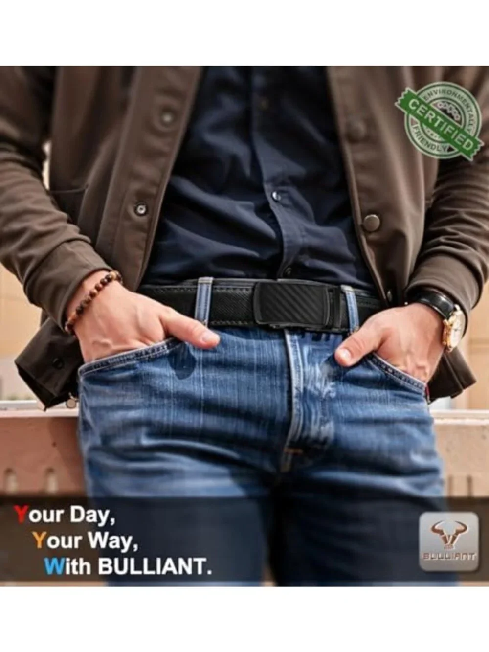 Men's Trimmable Ratchet Leather Belt - Stylish, Adjustable, Gift-Ready Accessory